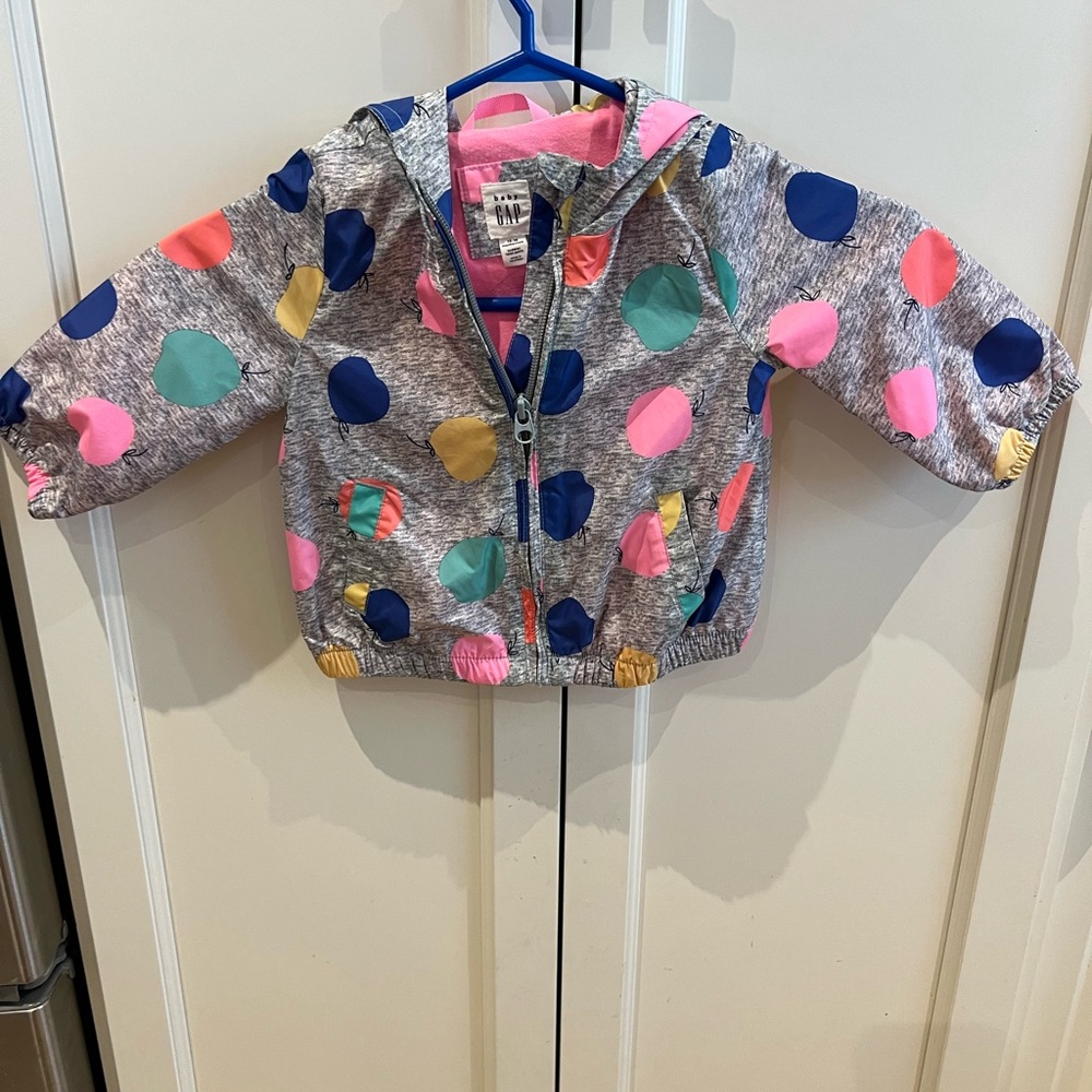 Baby gap 12-18m rainbow Polka Dot rain Jacket